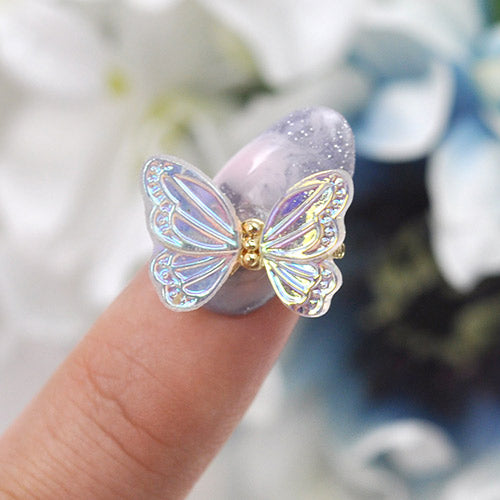 蝶々 羽が動く ジルコニア 立体 メタルパーツ ネイルジュエリー ネイルパーツ うるうる 偏光パール 蝶 アート ネイルアート | ジェルネイル ネイル パーツ ジェル ネイル用品 メタル デコパーツ ジュエリーネイル ゴールドパーツ ジェルネイルパーツ ネイル工房