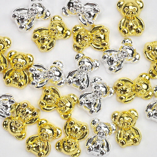 ネイルパーツ 5個入 ゴールド シルバー くまさん メタルパーツ | ジェルネイル ネイル パーツ ジェル ネイル用品 ネイルジュエリー ハンドメイド デコ メタル ネイルアート ジュエリーネイル ゴールドパーツ シルバーパーツ ジェルネイルパーツ レジン ネイル工房