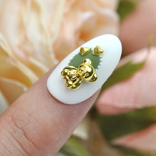 ネイルパーツ 5個入 ゴールド シルバー くまさん メタルパーツ | ジェルネイル ネイル パーツ ジェル ネイル用品 ネイルジュエリー ハンドメイド デコ メタル ネイルアート ジュエリーネイル ゴールドパーツ シルバーパーツ ジェルネイルパーツ レジン ネイル工房