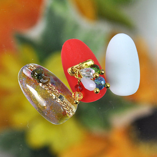 お試しセット 12格 チェーン ネイルパーツ メタルパーツ ネイルアート | ジェルネイル ネイル パーツ セット ジェル ネイル用品 フレーム ネイルジュエリー デコ メタル カーブ ゴールドパーツ | パーツセット ネイル工房