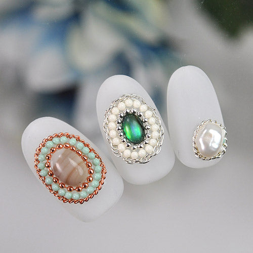 お試しセット 12格 チェーン ネイルパーツ メタルパーツ ネイルアート | ジェルネイル ネイル パーツ セット ジェル ネイル用品 フレーム ネイルジュエリー デコ メタル カーブ ゴールドパーツ | パーツセット ネイル工房