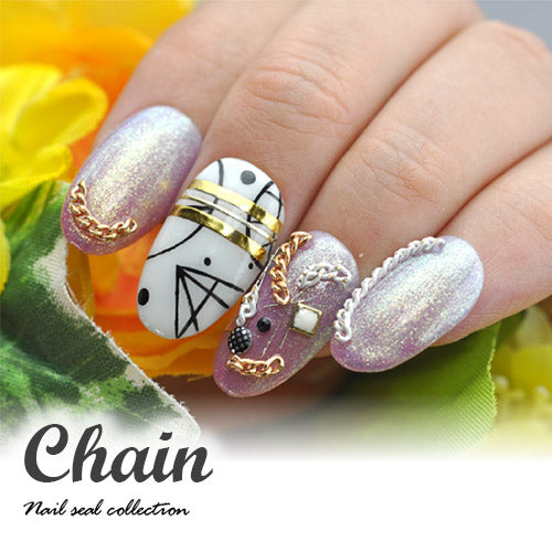 お試しセット 12格 チェーン ネイルパーツ メタルパーツ ネイルアート | ジェルネイル ネイル パーツ セット ジェル ネイル用品 フレーム ネイルジュエリー デコ メタル カーブ ゴールドパーツ | パーツセット ネイル工房