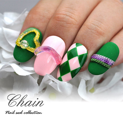 お試しセット 12格 チェーン ネイルパーツ メタルパーツ ネイルアート | ジェルネイル ネイル パーツ セット ジェル ネイル用品 フレーム ネイルジュエリー デコ メタル カーブ ゴールドパーツ | パーツセット ネイル工房