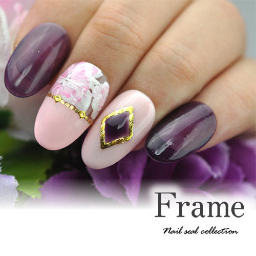 ネイルシール ネイル工房 ライン フレーム ひし形 ライン ランバス ゴールド ブロッキング アーチ | ジェルネイル ネイル ネイル用品 ジェル シール デコ用品 貼るだけ ジェルネイルシール ネイルアート ジェルネイルアート ネイルグッズ