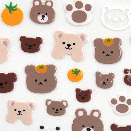 ネイルシール くま ベア テディベア アニマル 手描き かわいい | ジェルネイル ネイル ネイル用品 ジェル シール デコ用品 貼るだけ ジェルネイルシール ネイルアート ジェルネイルアート ネイルグッズ ネイル工房