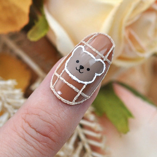 ネイルシール くま ベア テディベア アニマル 手描き かわいい | ジェルネイル ネイル ネイル用品 ジェル シール デコ用品 貼るだけ ジェルネイルシール ネイルアート ジェルネイルアート ネイルグッズ ネイル工房