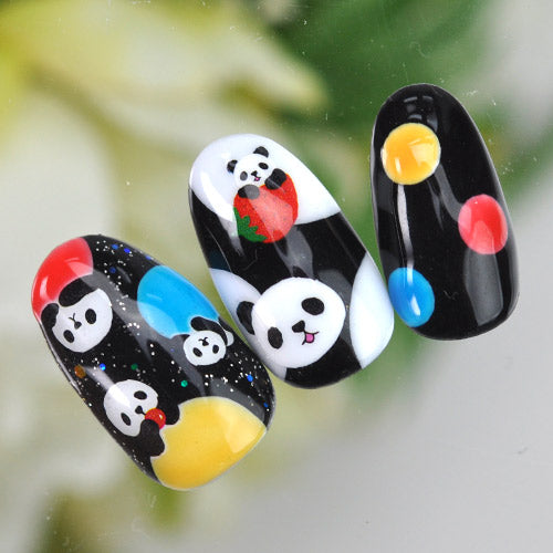 ネイルシール パンダ いちご アニマル 手描き かわいい | ジェルネイル ネイル ネイル用品 ジェル シール デコ用品 貼るだけ ジェルネイルシール ネイルアート ジェルネイルアート ネイルグッズ ネイル工房