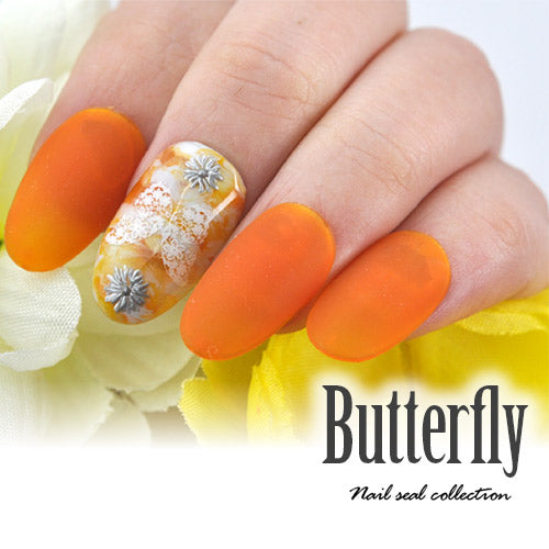 ネイルシール 蝶々 レース 白 ホワイト ネイルアート| ネイル ジェルネイル ネイル パーツ ネイル用品 ネイルパーツ シール ジェル ジェルネイルシール 貼るだけ ネイルアートシール ネイル工房