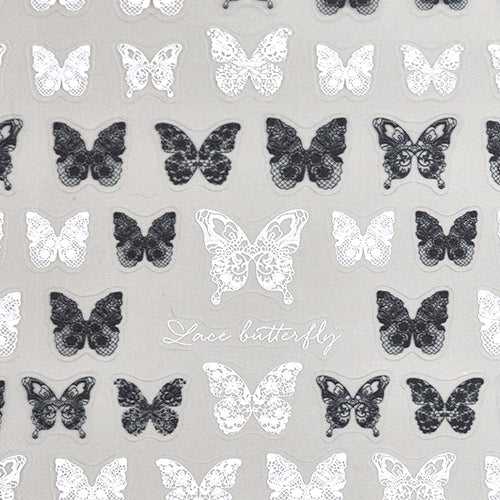 ネイルシール 蝶々 レース 白 ホワイト ネイルアート| ネイル ジェルネイル ネイル パーツ ネイル用品 ネイルパーツ シール ジェル ジェルネイルシール 貼るだけ ネイルアートシール ネイル工房
