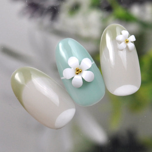 ネイルパーツ 10粒入 フラワー ネイルアート ホワイト ジェルネイル フラワーアート 立体 3D | ネイル パーツ ネイルパーツ ジェル ネイル用品 フラワー メタル フラワーパーツ 花 メタルパーツ ジュエリー ジェルネイル用品 ネイル工房