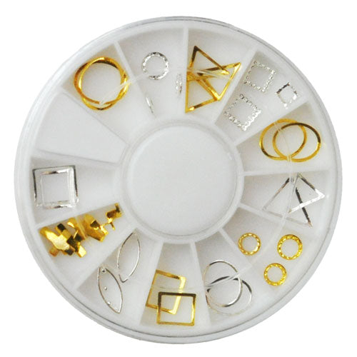 メタルパーツ ネイルジュエリー ネイルパーツ ( ゴールド / シルバー ) カーブ付フレームセット(お試し少量パック) | ジェルネイル ネイル パーツ セット ジェル ネイル用品 デコ フレーム メタル ジュエリーネイル メタルフレーム フレームパーツ ネイル工房