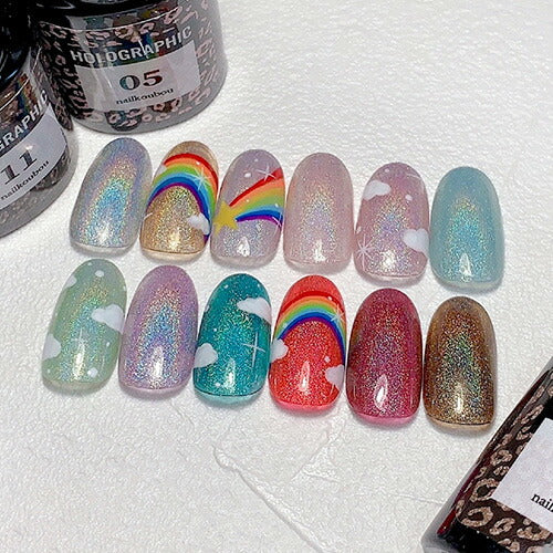 塗るだけでユニコーンの輝き ホログラフィックジェル カラージェル ジェルネイル | カラー ポリッシュ ネイルジェル アートジェル ジェルネイル用品 爪 カラージェルネイル ジェルネイルアート ネイル工房 にわちゃん