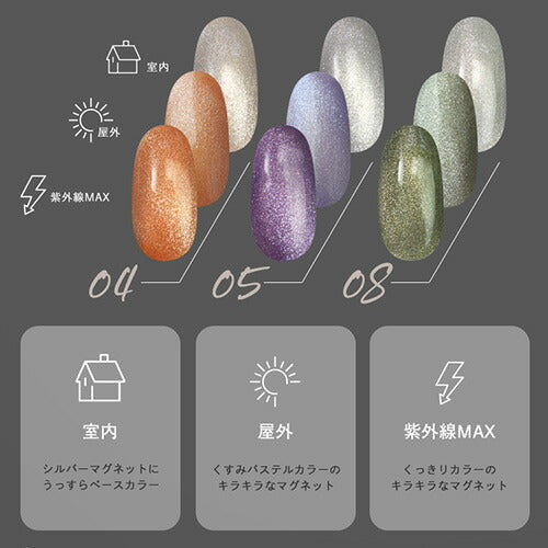 W効果ジェル UVチェンジ & マグネット 紫外線で色が変わるマグネットネイル カラージェル ジェルネイル 「self premium」| カラー ポリッシュ ネイルジェル アートジェル ジェルネイル用品 爪 カラージェルネイル ジェルネイルアート ネイル工房 にわちゃん