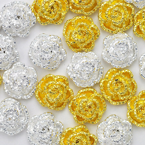 ネイルパーツ 3個 メタルパーツ 立体 フラワー 薔薇 ブリオン 3D ネイルパーツ | ネイル ジェルネイル パーツ ネイル用品 デコ ネイルジュエリー ゴールド ネイル工房 ネイルアート ネイルグッズ デコパーツ ジェルネイルアート メタル ジェル ジェルネイルパーツ