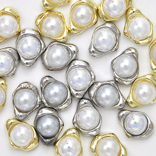 パール 真珠のアクセサリーのような台座付き ネイルジュエリー ネイルパーツ | ジェルネイル ネイル パーツ ジェル ネイル用品 メタル デコパーツ ジュエリーネイル ジェルネイルパーツ ネイル工房