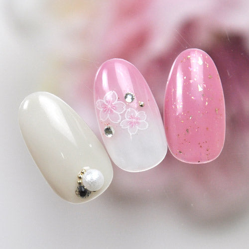 3D 桜 さくら 春 ピンク ホワイト ネイルシール | ジェルネイル ネイルシール ネイル ネイル用品 ジェル シール デコ用品 貼るだけ ジェルネイルシール ネイルアート ジェルネイルアート ネイル工房