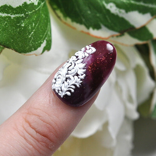 3D フラワー ホワイト 花の縁 ネイルシール | ジェルネイル ネイルシール ネイル ネイル用品 ジェル シール デコ用品 貼るだけ ジェルネイルシール チェック柄 ネイルアート ジェルネイルアート ネイル工房