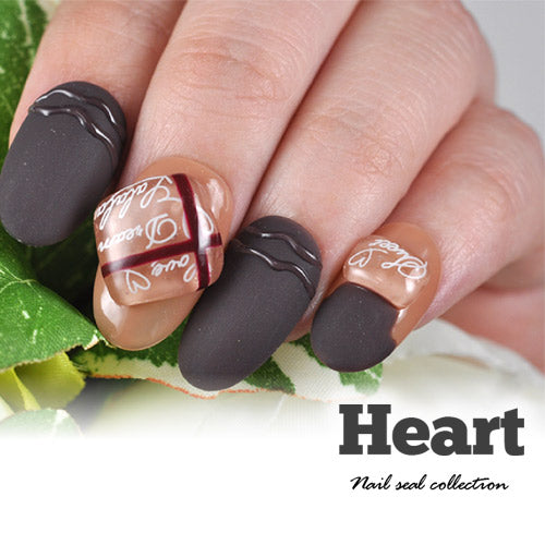 ハート 文字 英語 筆記体 ホワイト ネイルシール | ジェルネイル ネイルシール ネイル ネイル用品 ジェル シール デコ用品 貼るだけ ジェルネイルシール チェック柄 ネイルアート ジェルネイルアート ネイル工房