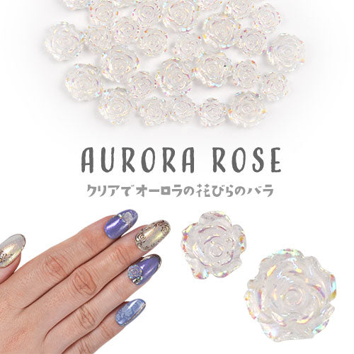 ネイルパーツ メタルパーツ 薔薇 フラワー 透明の薔薇 クリア ネイルパーツ | ジェルネイル ネイル用品 ジェル 花 バラ ハンドメイド 手芸 ジェルネイル用品 ネイル パーツ メタル ネイルアート ジュエリー デコパーツ