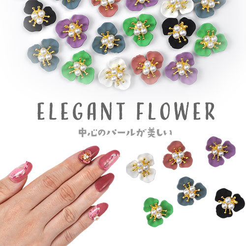 ネイルパーツ 2個入 メタルパーツ フラワー マット なくすみカラー ネイルパーツ 花 | ジェルネイル ネイル用品 ジェル 花 バラ ハンドメイド 手芸 ジェルネイル用品 ネイル パーツ メタル ネイルアート ジュエリー デコパーツ