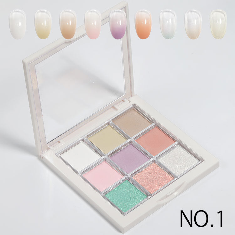 グラデーション 9色パレット アイシャドウパレット ミラーパウダー を超える自然派パウダー | ネイル ネイル用品 ラメ グリッター ミラーネイル メタリック パウダー ジェルネイル用品 カラーパウダー カラージェル カラー ミラー ネイル工房