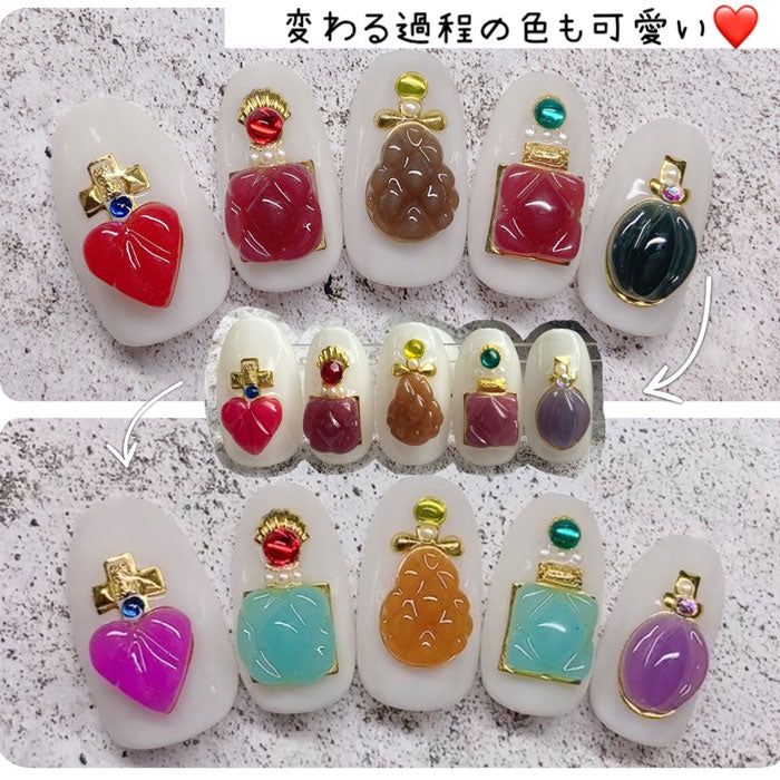 温度で色が変化する ゼリージェル 全22色 (1~12) フルーツゼリー FruitJerry 高発色のクリアカラー 透明の粘土ジェル JELLYGEL ジェルネイル カラージェル | カラー ネイルジェル アートジェル ジェルネイル用品 爪 カラージェルネイル ネイル工房 にわちゃん
