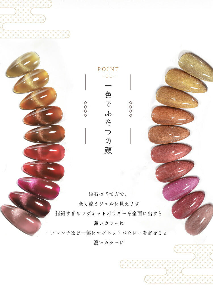 超高発色 「和のマグネット」 マグネットネイル 花札カラージェル ジェルネイル シアーカラー クリア ポリッシュ ネイルジェル アートジェル ジェルネイル用品 爪 カラージェルネイル ネイル工房 にわちゃん