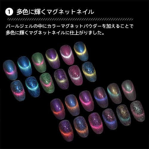 マグネットネイル 偏光マグネット カラーマグネット マグネット キャッツアイジェル 磁石 偏光パール カラージェル ジェルネイル カラー ポリッシュ ネイルジェル アートジェル ジェルネイル用品 爪 カラージェルネイル ネイル工房 にわちゃん