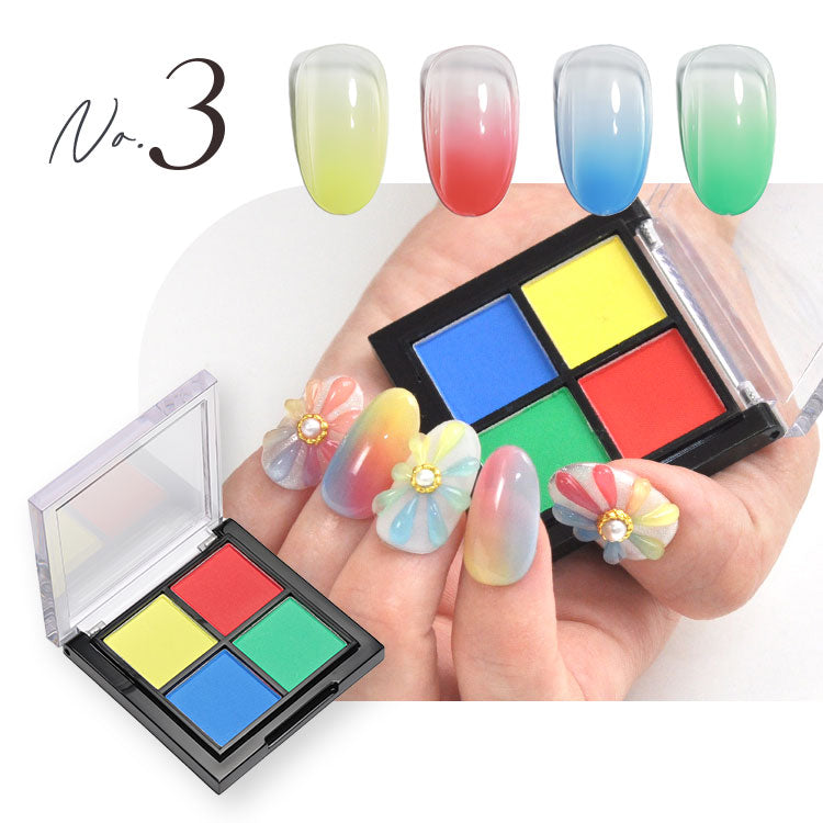 グラデーション 4色パレット アイシャドウパレット ミラーパウダー を超える自然派パウダー | ネイル ネイル用品 ラメ グリッター ミラーネイル メタリック パウダー ジェルネイル用品 カラーパウダー カラージェル カラー ミラー ネイル工房