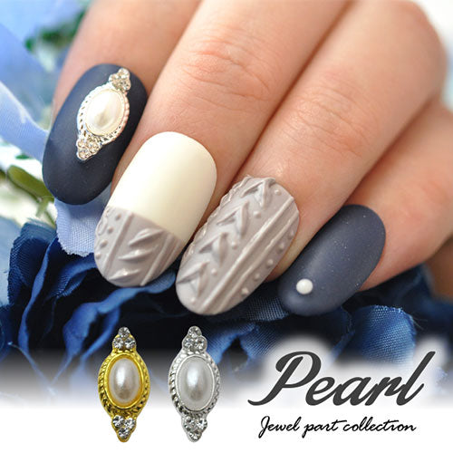 ネイルパーツ パール ネイルジュエリー 2個 フレーム | ネイル パーツ ネイル用品 ジェル レジン メタルパーツ ハンドメイド ジェルネイルパーツ パール ジェルネイル用品 ネイルアート アクセサリー ネイル工房