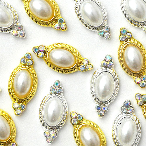 ネイルパーツ パール ネイルジュエリー 2個 フレーム | ネイル パーツ ネイル用品 ジェル レジン メタルパーツ ハンドメイド ジェルネイルパーツ パール ジェルネイル用品 ネイルアート アクセサリー ネイル工房