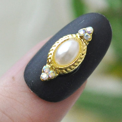 ネイルパーツ パール ネイルジュエリー 2個 フレーム | ネイル パーツ ネイル用品 ジェル レジン メタルパーツ ハンドメイド ジェルネイルパーツ パール ジェルネイル用品 ネイルアート アクセサリー ネイル工房