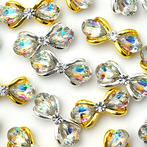 リボンジュエリー 2個 ネイルアート ネイルジュエリー リボン ジェルネイル メタルパーツ ネイルパーツ | ネイル パーツ ネイルパーツ ジェル ネイル用品 リボンモチーフ ハンドメイド デコ メタル ジュエリーネイル ネイル工房