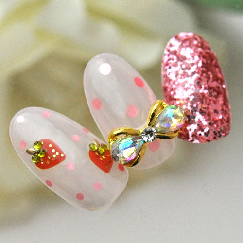 リボンジュエリー 2個 ネイルアート ネイルジュエリー リボン ジェルネイル メタルパーツ ネイルパーツ | ネイル パーツ ネイルパーツ ジェル ネイル用品 リボンモチーフ ハンドメイド デコ メタル ジュエリーネイル ネイル工房