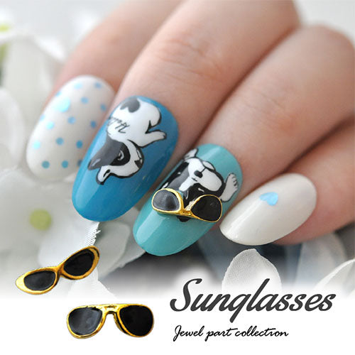 ネイルパーツ 3個 メタルパーツ サングラス 原宿系 めがね ネイルジュエリー | ジェルネイル ネイル用品 ジェル レジン メタルパーツ ハンドメイド パール ネイルジュエリー ネイル工房