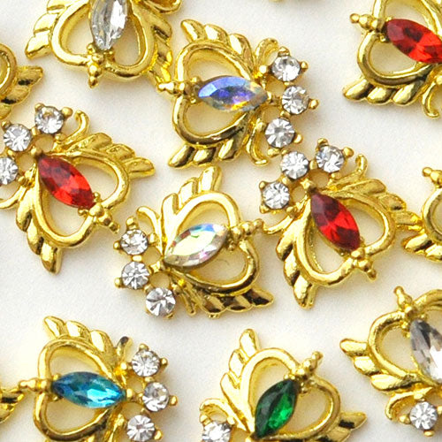 コンパクトミラージュエリー 2個 魔法 クリスタル ネイルアート ネイルジュエリー ゴールド ジェルネイル メタルパーツ | ネイル パーツ ネイル用品 ネイルパーツ ミラー メタル ゴールドパーツ ジェルネイルパーツ セルフ ジェルネイル用品 ジュエリー ネイル工房