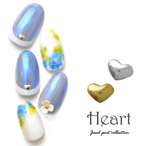 メタルスタッズ ハート4×3mm ゴールド シルバー ラインストーン | ジェルネイル ジェル ネイル ネイルパーツ パーツ ネイル用品 ストーン ラインストーン メタルパーツ メタルスタッズ ネイルアート ネイルジュエリー アート ネイル工房