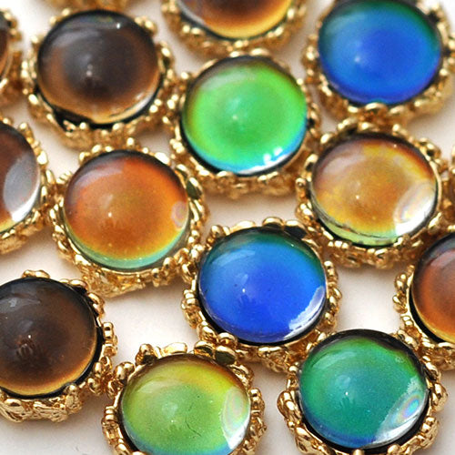 温度で色が変化する 不思議なジュエリー2個入 メタルパーツ ネイルジュエリー ネイルパーツ | ジェルネイル ネイル パーツ 花 ジェル ネイル用品 メタル デコパーツ ジュエリーネイル ジェルネイルパーツ ネイル工房