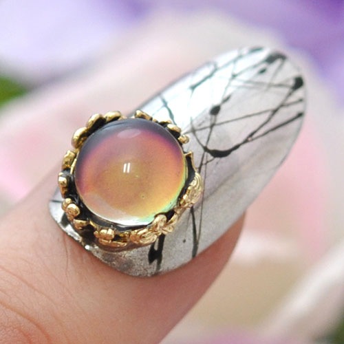 温度で色が変化する 不思議なジュエリー2個入 メタルパーツ ネイルジュエリー ネイルパーツ | ジェルネイル ネイル パーツ 花 ジェル ネイル用品 メタル デコパーツ ジュエリーネイル ジェルネイルパーツ ネイル工房