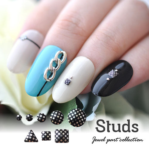 水玉 ドット スタッズ メタルスタッズ ラウンド 三角 四角 シルバー ブラック | ラインストーン ネイル ストーン スタッズ メタルパーツ ネイル用品 ネイルパーツ ネイルジュエリー ジェルネイル ジェル パーツ メタルスタッズ ネイルアート ネイル工房