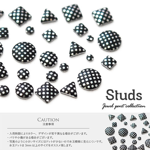 水玉 ドット スタッズ メタルスタッズ ラウンド 三角 四角 シルバー ブラック | ラインストーン ネイル ストーン スタッズ メタルパーツ ネイル用品 ネイルパーツ ネイルジュエリー ジェルネイル ジェル パーツ メタルスタッズ ネイルアート ネイル工房