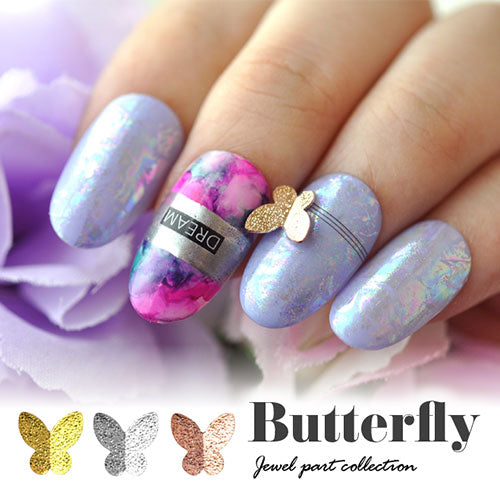 蝶々 5個入 立体 メタルパーツ ネイルジュエリー ネイルパーツ ( ゴールド / シルバー / ピンク ) 蝶 フラワーアート ネイルアート | ジェルネイル ネイル パーツ 花 ジェル ネイル用品 メタル デコパーツ ジュエリーネイル ゴールドパーツ ジェルネイルパーツ ネイル工房