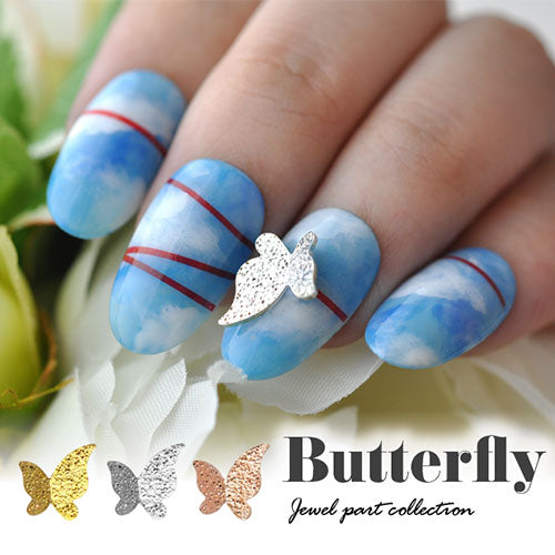 蝶々 5個入 立体 メタルパーツ ネイルジュエリー ネイルパーツ ( ゴールド / シルバー / ピンク ) 蝶 フラワーアート ネイルアート |ジェルネイル ネイル パーツ 花 ジェル ネイル用品 メタル デコパーツ ジュエリーネイル ゴールドパーツ ジェルネイルパーツ ネイル工房