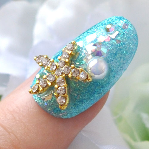 ネイルパーツ 2個入 ネイルジュエリー スターフィッシュ マリンパーツ メタルパーツ ネイルアートメタル ヒトデ サマーネイル 夏 | メタル ジェルネイル ジェル ネイルアート スタッズ ネイルジュエリー マリン サマー メタルスタッズ ネイル工房