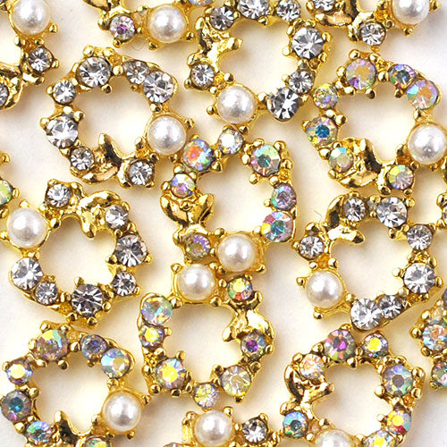 ネイルパーツ 2個入 フレーム 蝶々 リース ビジュー ネイルアート ネイルジュエリー ジェルネイル メタルパーツ | ネイル パーツ ネイルパーツ ジェル ネイル用品 ゴージャス ジュエリーネイル ネイルグッズ ネイル工房