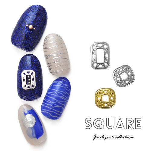 ネイルパーツ ( ゴールド / シルバー ) フレーム ダイヤモンド スクエア 四角 メタルパーツ ネイルパーツ ネイルアート ゴールド メタル デコ | ジェルネイル ネイル パーツ ジェル ネイル用品 ネイル工房