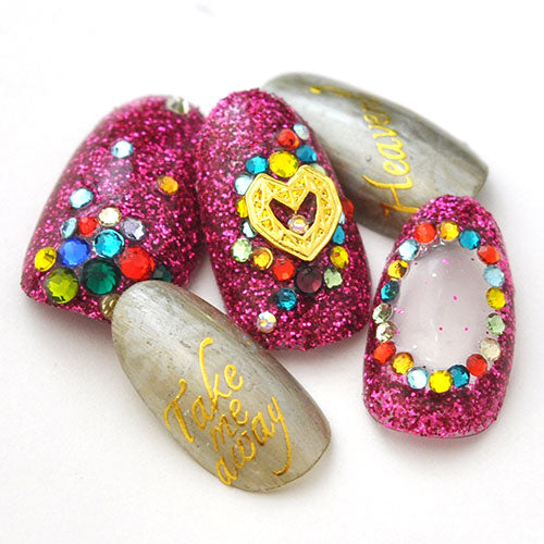 ネイルパーツ ( ゴールド / シルバー ) フレーム ダイヤモンド ハート メタルパーツ ネイルパーツ ネイルアート ゴールド メタル デコ | ジェルネイル ネイル パーツ ジェル ネイル用品 ネイル工房