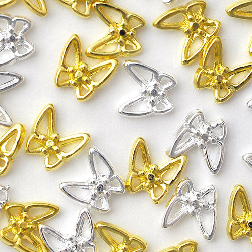 蝶々 メタルパーツ ネイルジュエリー ネイルパーツ ( ゴールド / シルバー ) 蝶 フラワーアート ネイルアート |ジェルネイル ネイル パーツ 花 ジェル ネイル用品 メタル デコパーツ ジュエリーネイル ゴールドパーツ シルバーパーツ ジェルネイルパーツ ネイル工房