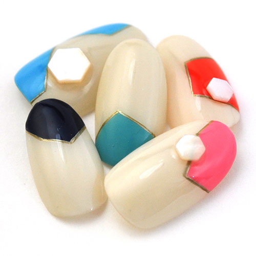 ネイルパーツ シェル パール 六角形 天然貝 ネイルアート かわいい シェル 3個入 | ジェルネイル ネイル パーツ ジェル ネイル用品 パールストーン デコ ハンドメイド レジン ハンドメイドアクセサリー ネイルグッズ ネイル工房