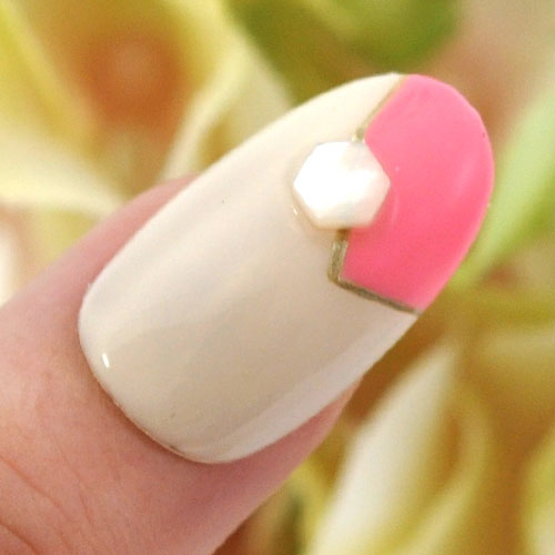 ネイルパーツ シェル パール 六角形 天然貝 ネイルアート かわいい シェル 3個入 | ジェルネイル ネイル パーツ ジェル ネイル用品 パールストーン デコ ハンドメイド レジン ハンドメイドアクセサリー ネイルグッズ ネイル工房